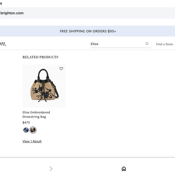 Brighton “Elise” Black and Tan Drawstring Bag - Picture 4 of 11